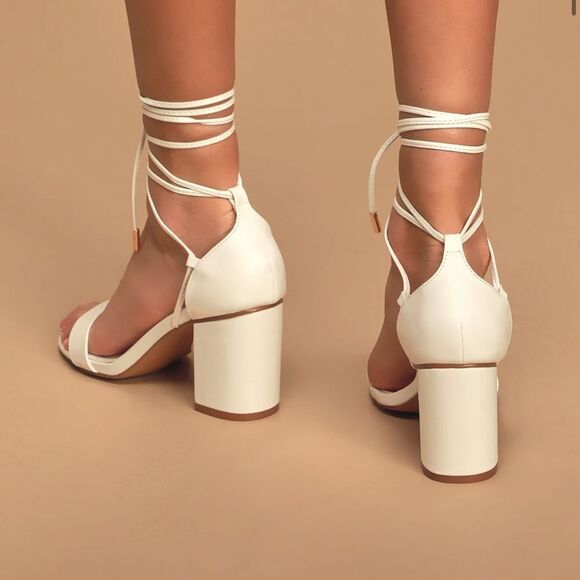 Lulu’s White Strappy Sandals (Size 11) - Picture 3 of 11